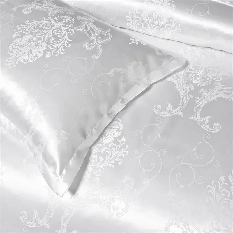 Silver Royal Luxury Duvet Cover Set with Pillowcases