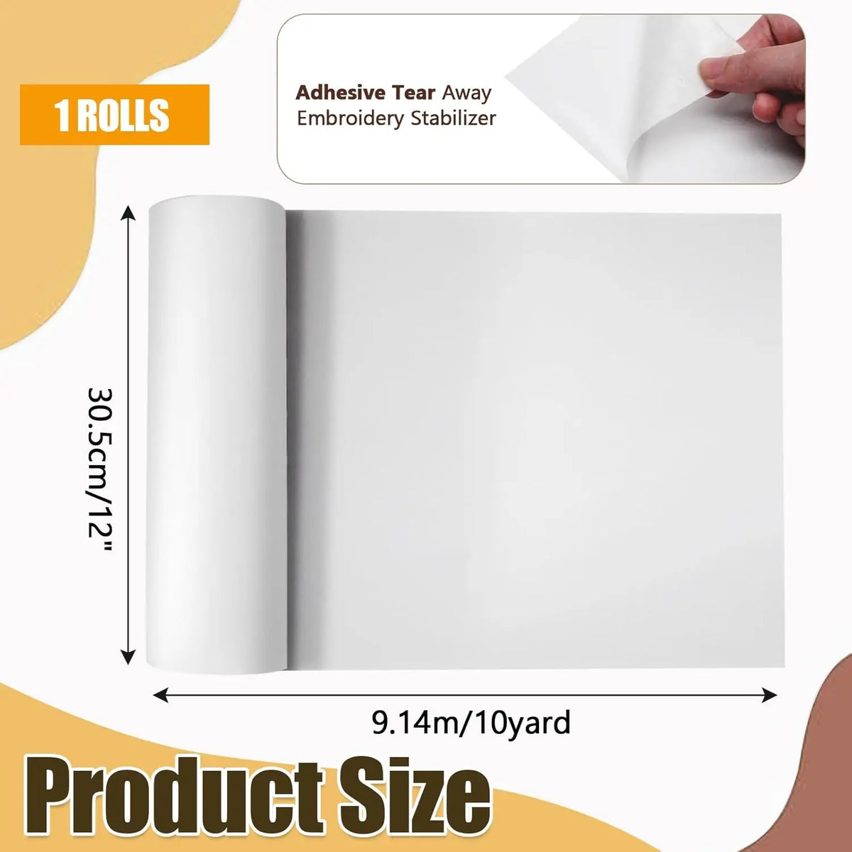 Self-Adhesive Tear-Away Embroidery Stabilizer for Napped Fabrics