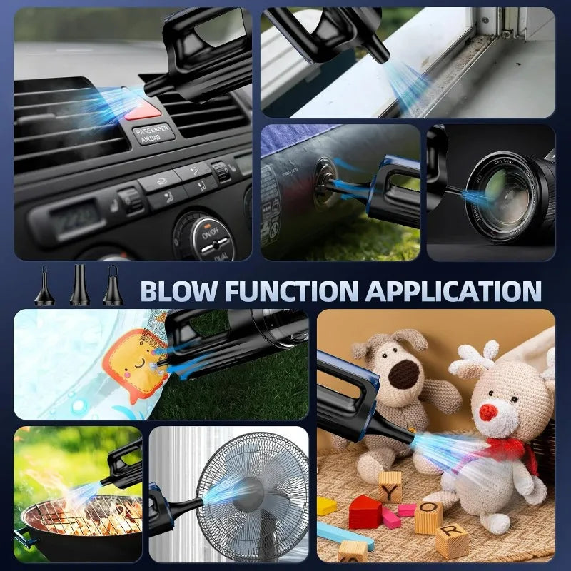 Portable Cordless Car Vacuum with Air Blower