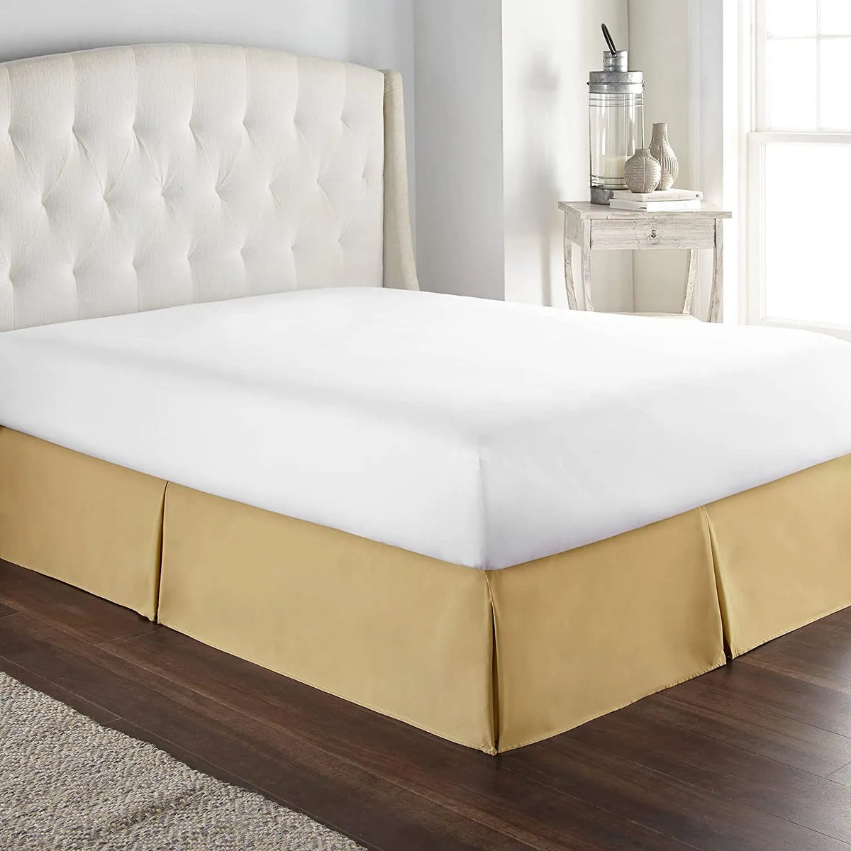 Elegant Pleated Bed Skirt - 14 Inch Drop, Wrinkle & Fade Resistant
