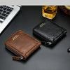 Men's Retro PU Leather Bifold Wallet with Zipper and Coin Pocket