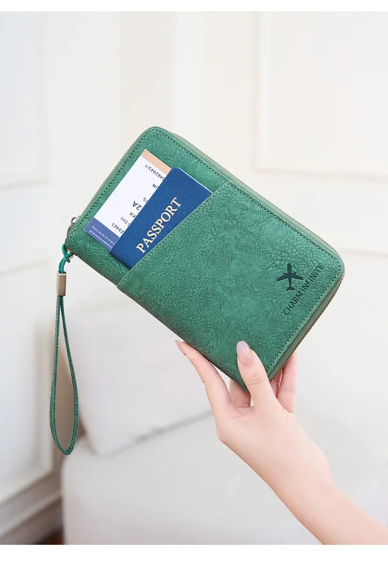 RFID Blocking Travel Passport Holder and Document Organizer