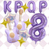 Purple Guitar Balloon Set for K-Pop Music Birthday Parties