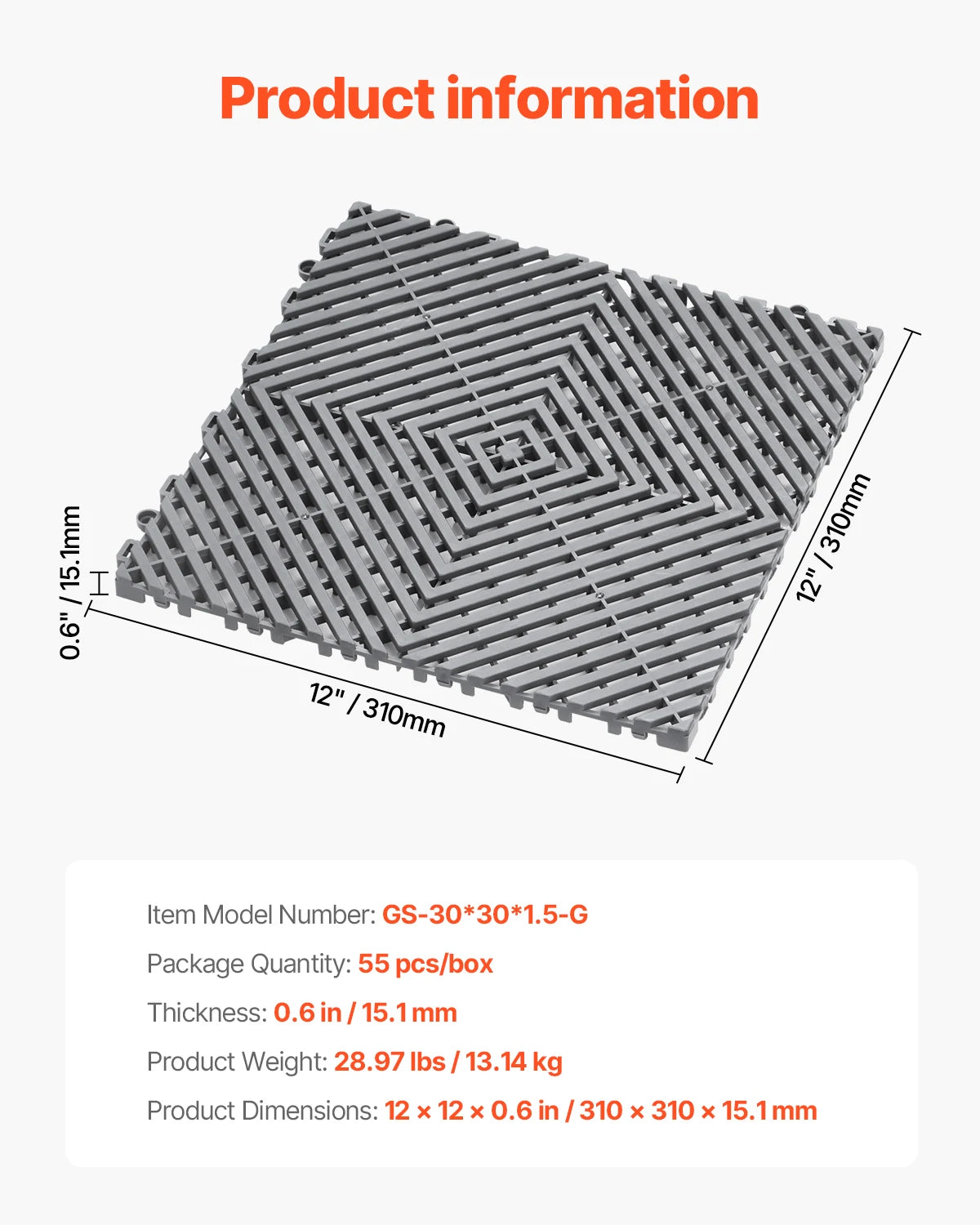 Interlocking Drainage Floor Tiles with Anti-Slip Surface