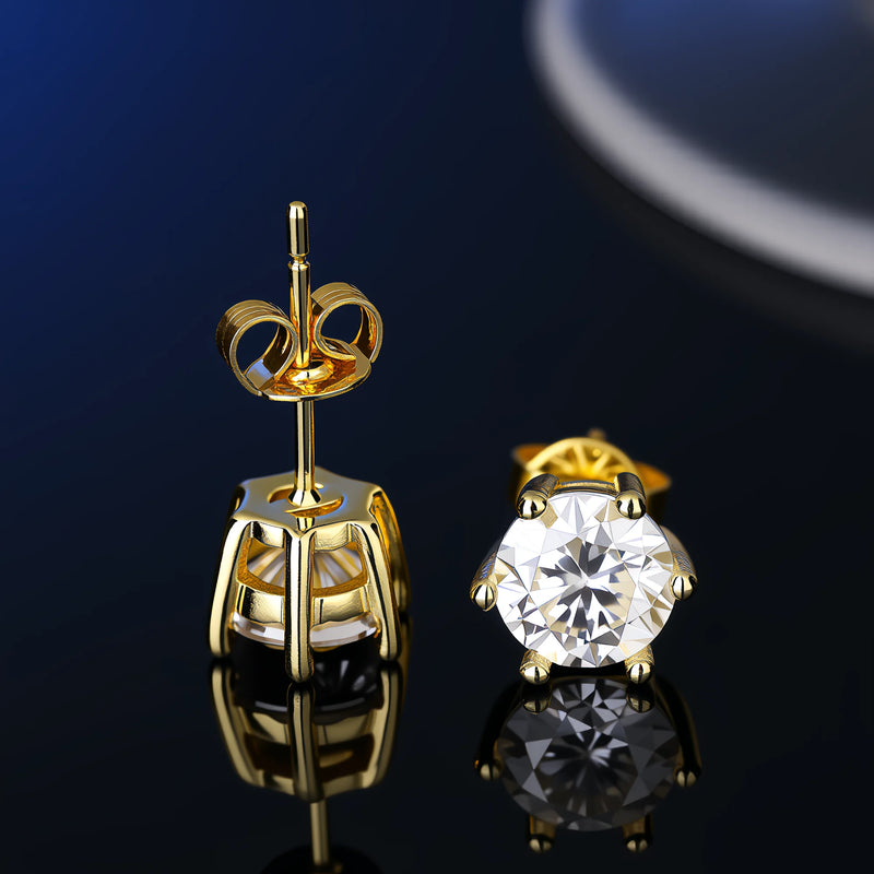 S925 Sterling Silver Moissanite Stud Earrings