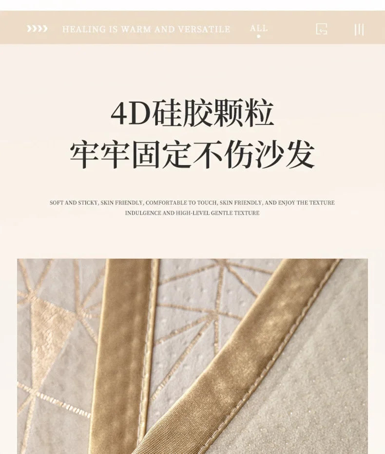 Luxury Chenille Sofa Cover with Anti-Slip Backing