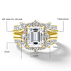 3ct Emerald Cut Moissanite Stackable Ring Set in 14K Gold Filled