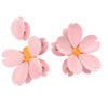 Pair of pink sakura flower magnetic bag sealer clips with yellow centers
