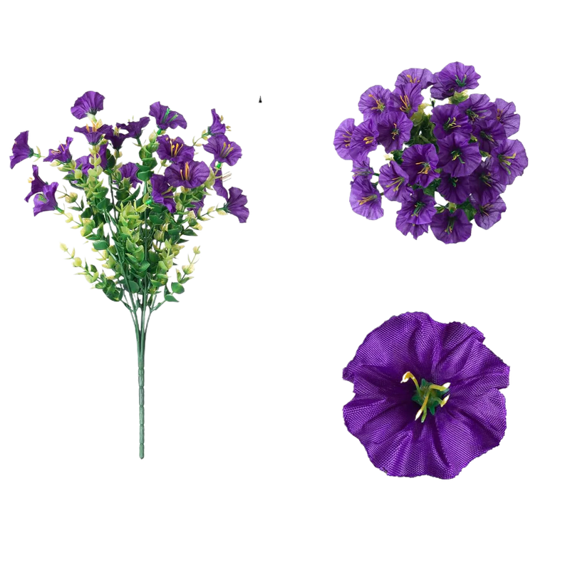 Ramo de Flores Artificiales de Seda Resistente a los Rayos UV para Decoración Exterior