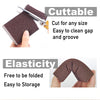 A brown heavy-duty emery sponge is shown being cut and folded to demonstrate its cuttable and elastic properties.