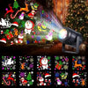 A rotating Christmas projector light displaying various festive patterns and holiday scenes.