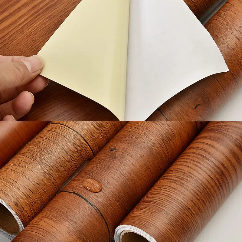 Realistic Wood Grain Self-Adhesive Wall Stickers