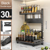 Adjustable 3-Tier Countertop Spice Rack with Knife Holder