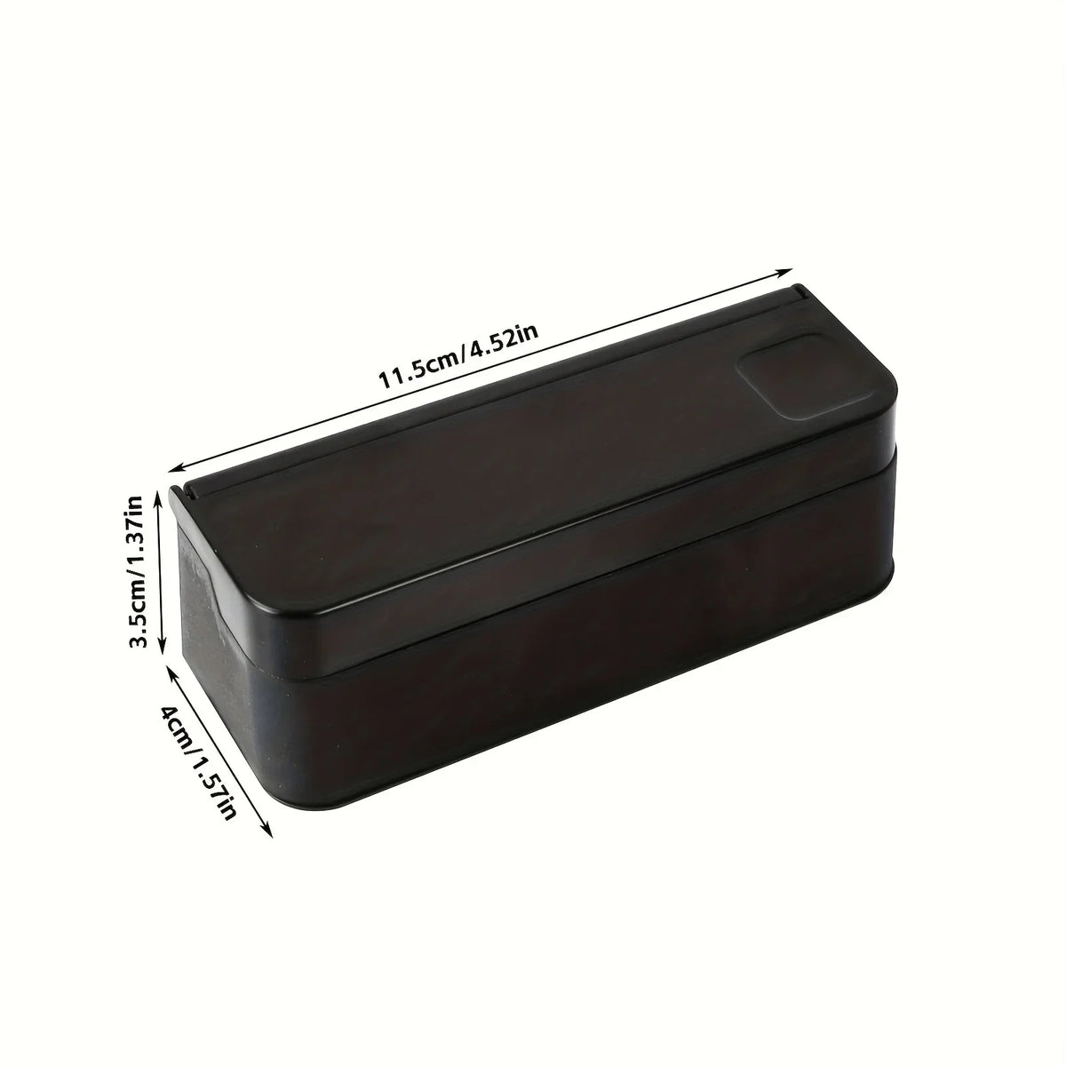 A dark brown rectangular storage box designed for organizing coins and small items.