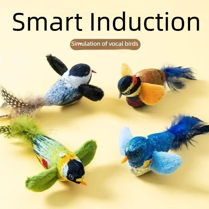 Interactive Plush Bird Cat Toy with Sound and Catnip
