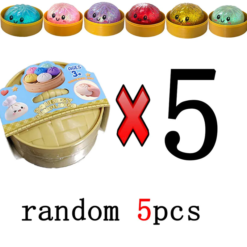 Juguete Antiestrés Squishy de Dumpling con Purpurina