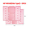 Two pink clothes folding boards for kids type, measuring 48x40cm each.