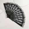 Elegant Lace Fabric Hand Fan with Floral Design