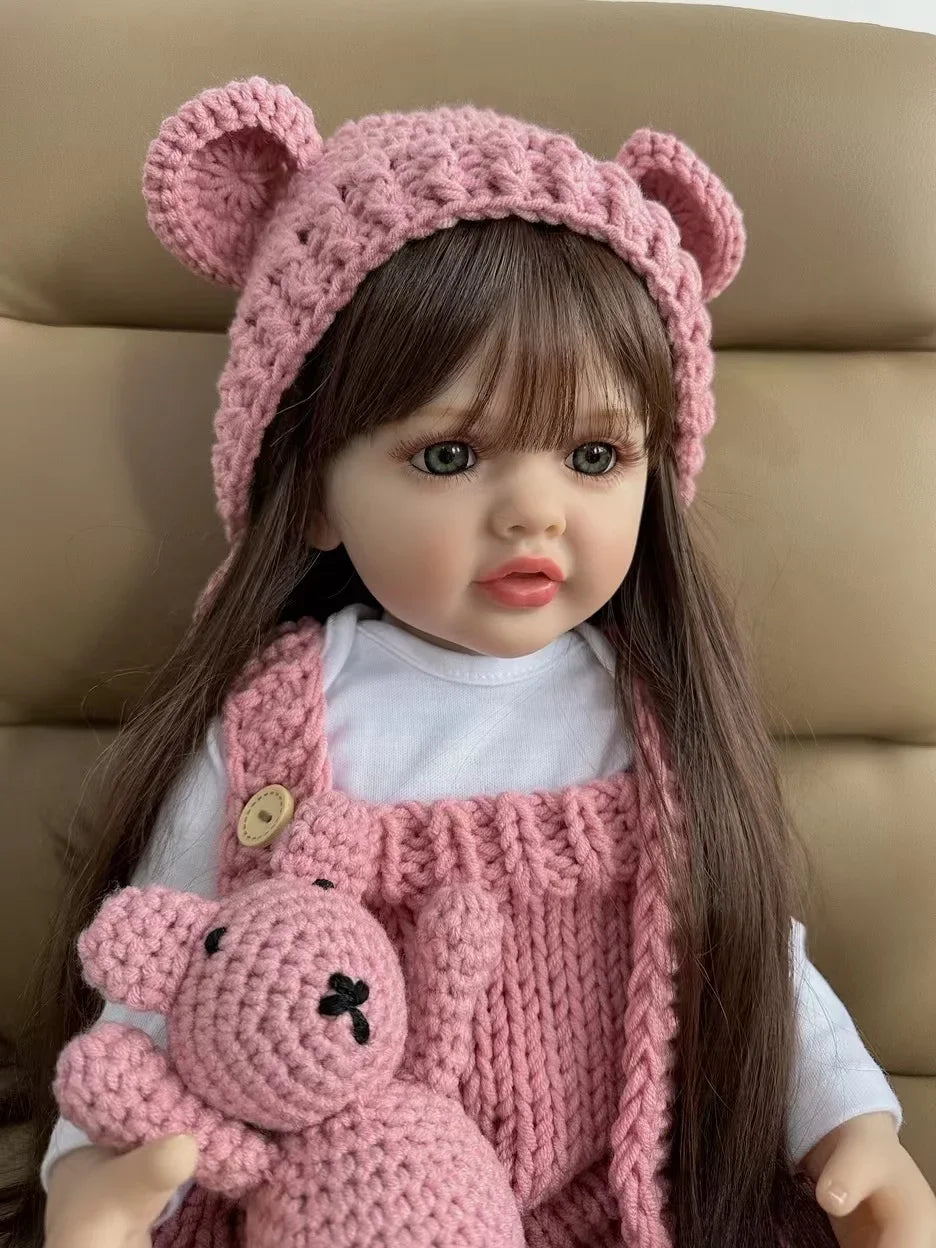 Lifelike Reborn Baby Girl Doll with Soft Silicone Body