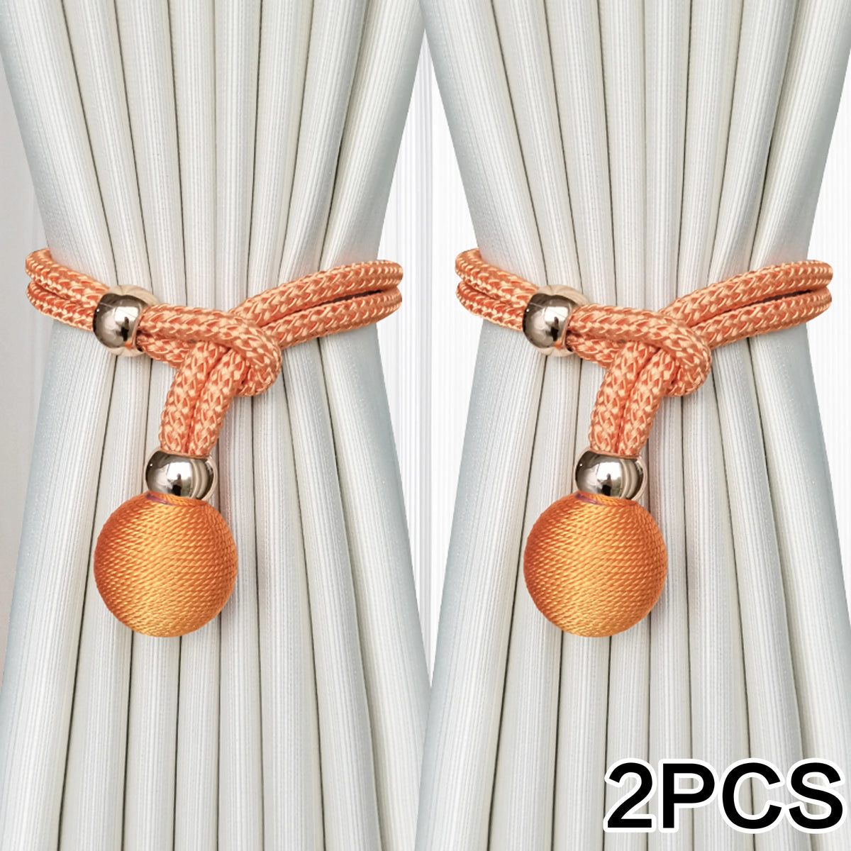 Adjustable French Ball Curtain Tiebacks (Set of 2)