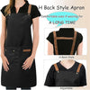 Black H Back Style Adjustable Polyester Kitchen Apron shown on a model.
