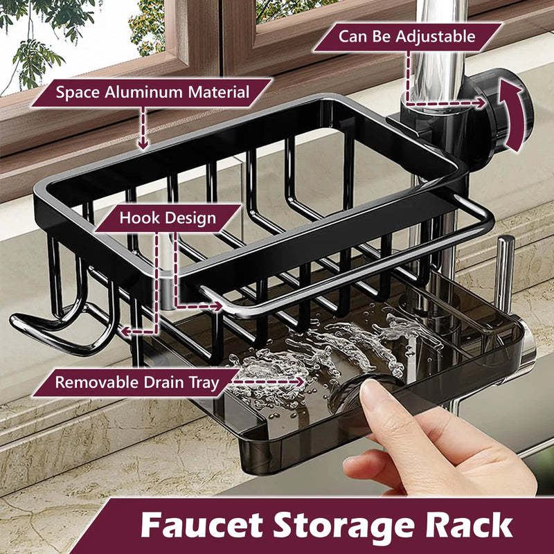 Adjustable Over-Faucet Kitchen Sink Organizer