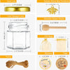Set of 1.5oz hexagon glass jars with wood dipper and golden metal bee pendants