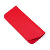 Estuche protector de cuero PU rojo brillante para gafas.