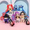 Anime Demon Hunters Girls Keychain Set with Tiger Charm