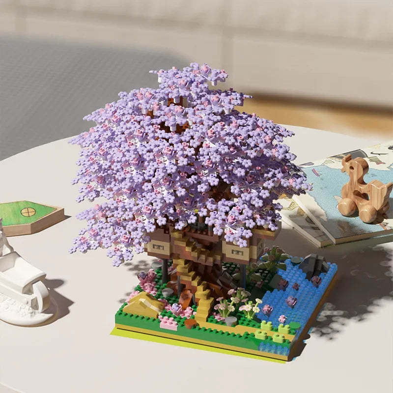 Cherry Blossom Tree Building Set with LED Lights