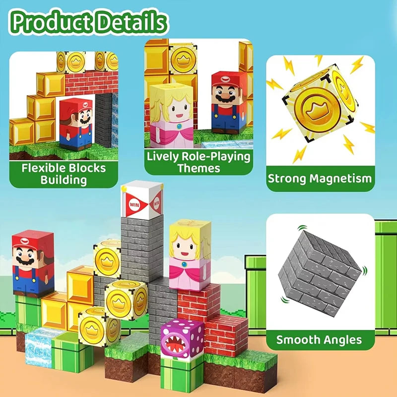 Mini Magnetic Building Blocks with Portable Storage Box