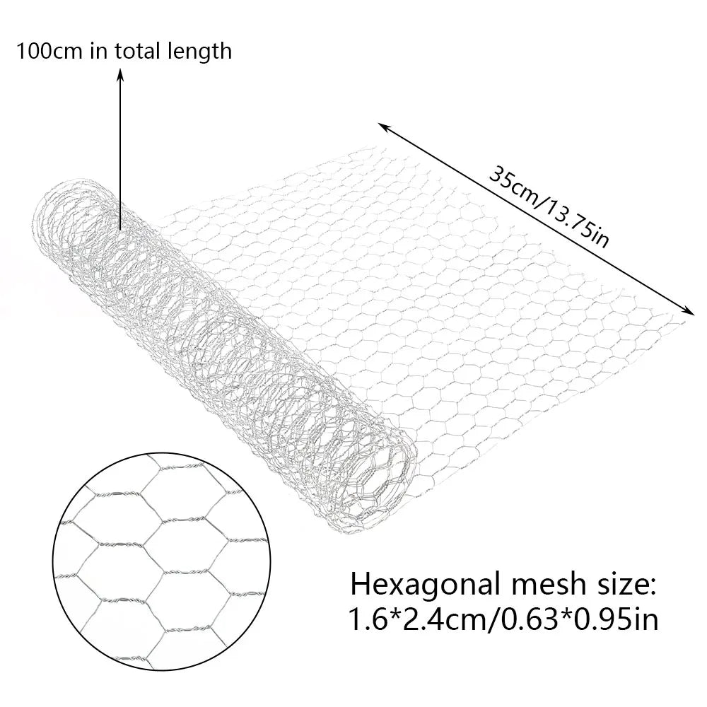 A roll of galvanized hexagonal wire mesh, showing the size and structure of the mesh pattern.