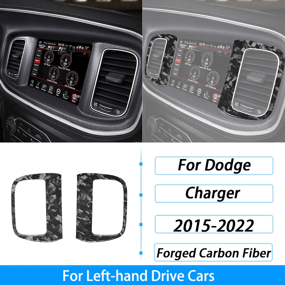 Compteur de vitesse et garniture d'aération en fibre de carbone forgée pour Dodge Charger
