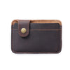 Vintage Leather Slim Card Holder with Snap Closure