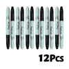 Fine Tip Permanent Markers, Waterproof Quick-Drying Black Ink (Set of 12)