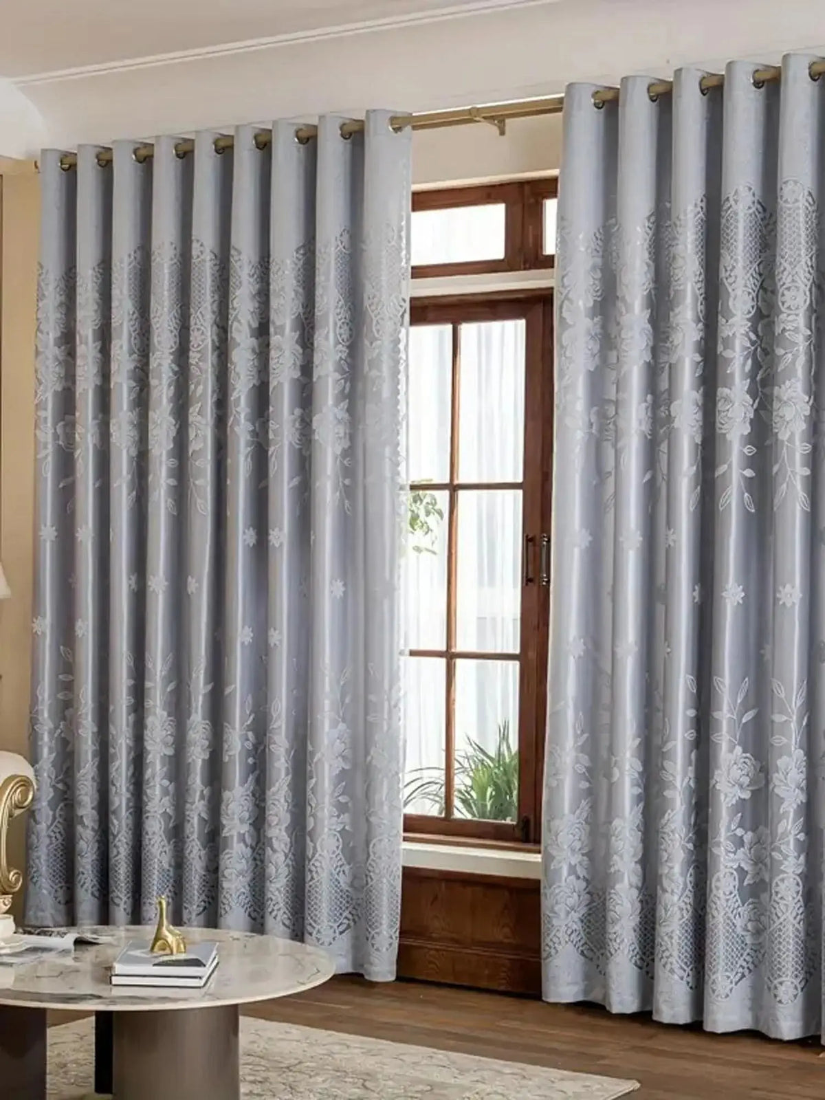 European Vintage Floral Embroidered Blackout Curtain