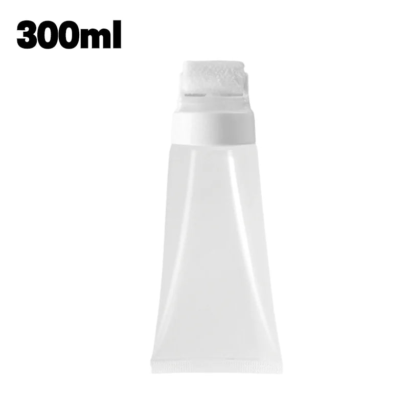 White wall paint repair roller with a refillable bottle and white foam tip