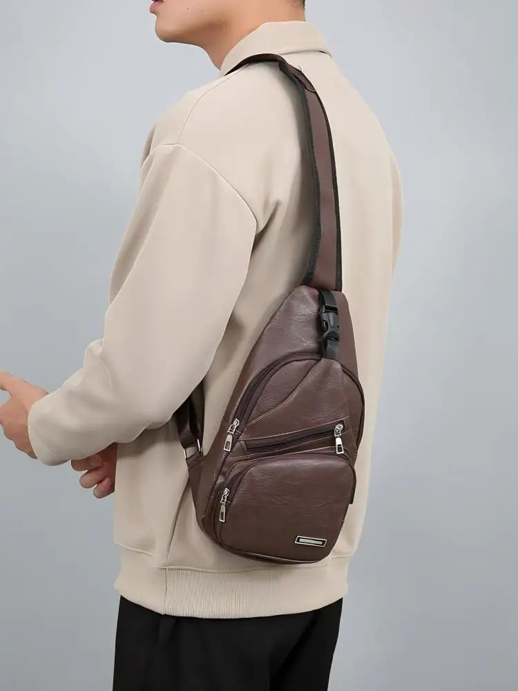 Vintage PU Leather Crossbody Satchel Bag