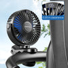 USB-Rechargeable Clip-On Desk Fan with Digital Display