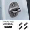Door lock shock absorption and silent artifact door latch in black silicone