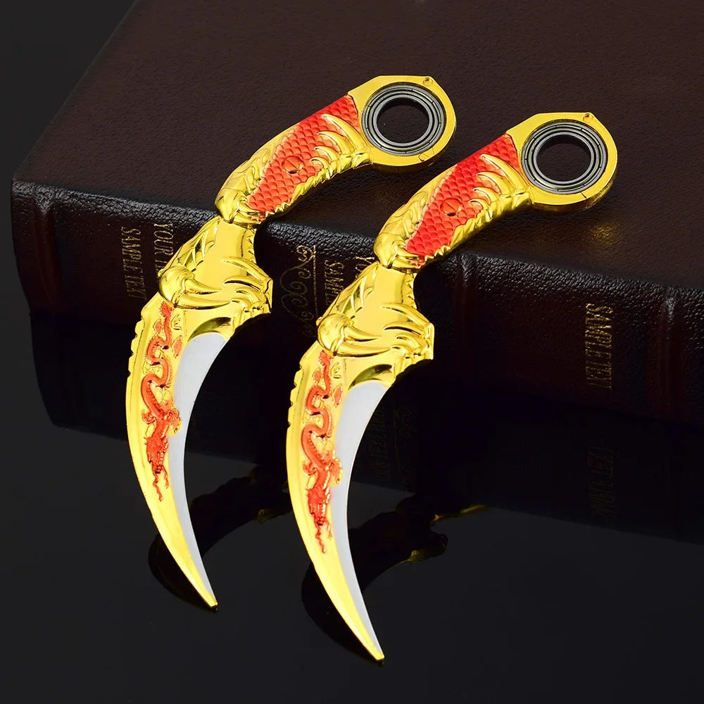 Blue Dragon Claw Folding Knife Model - 18cm Collectible Tactical Karambit