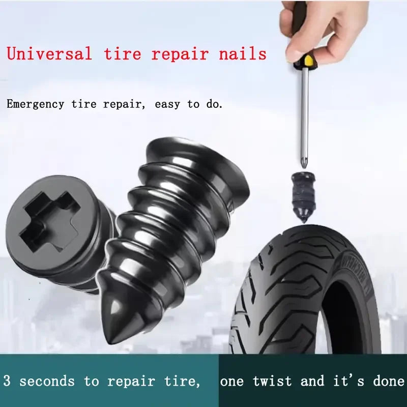 Tubeless Tire Puncture Repair Kit with Rubber Nails