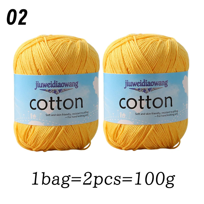 Premium 100% Cotton Yarn – Medium-Fine Weight for All-Season Knitting