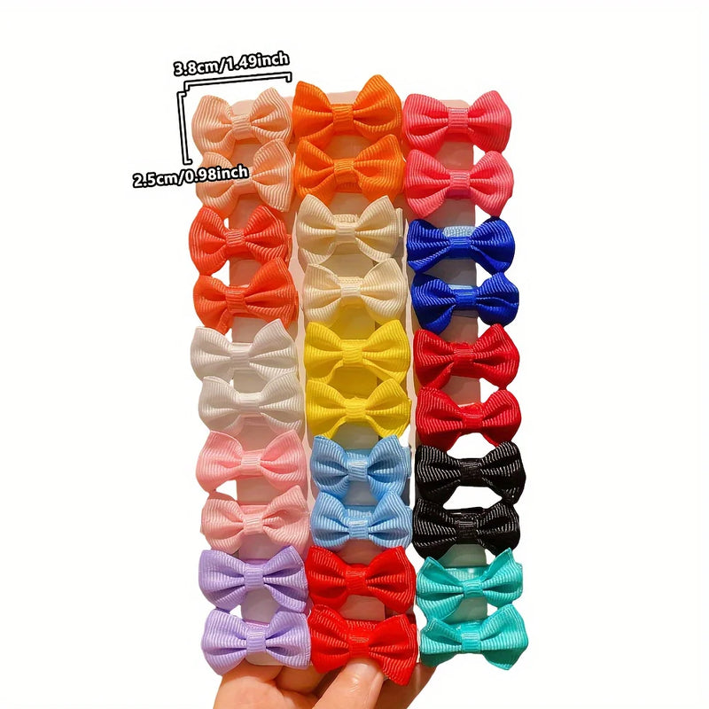 Dopamine Color Fabric Bow Hairpins for Girls
