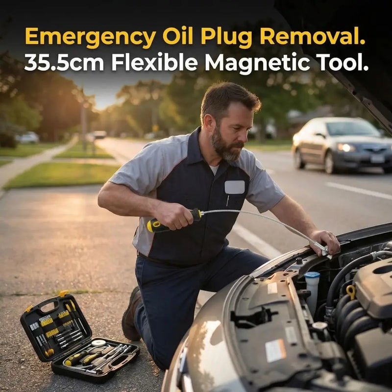 Magnetic Oil Drain Plug Remover with Flexible Handle