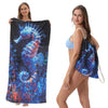 2-in-1 Microfiber Quick-Dry Beach Towel with Foldable Backpack & Storage Bag
