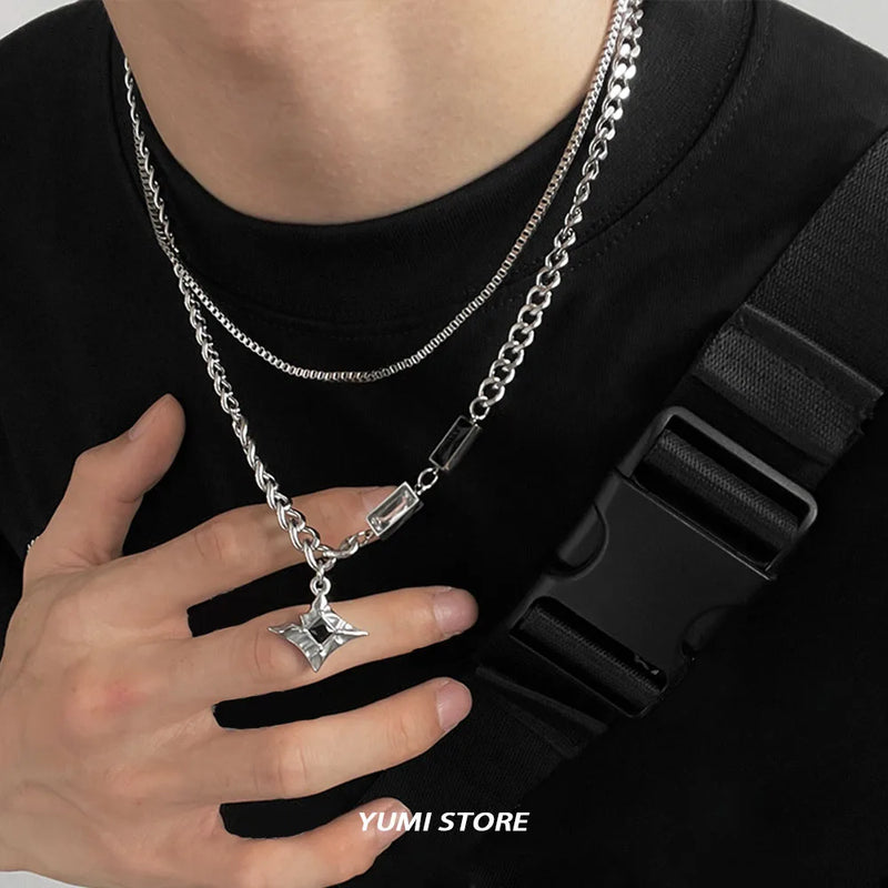 Double-Layer Star Pendant Necklace