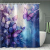 Set de Cortina de Baño con Mariposa Púrpura