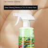 A bottle of IncleanSpy Car Interior Cleaner is shown with a white spray nozzle, set against a light background.
