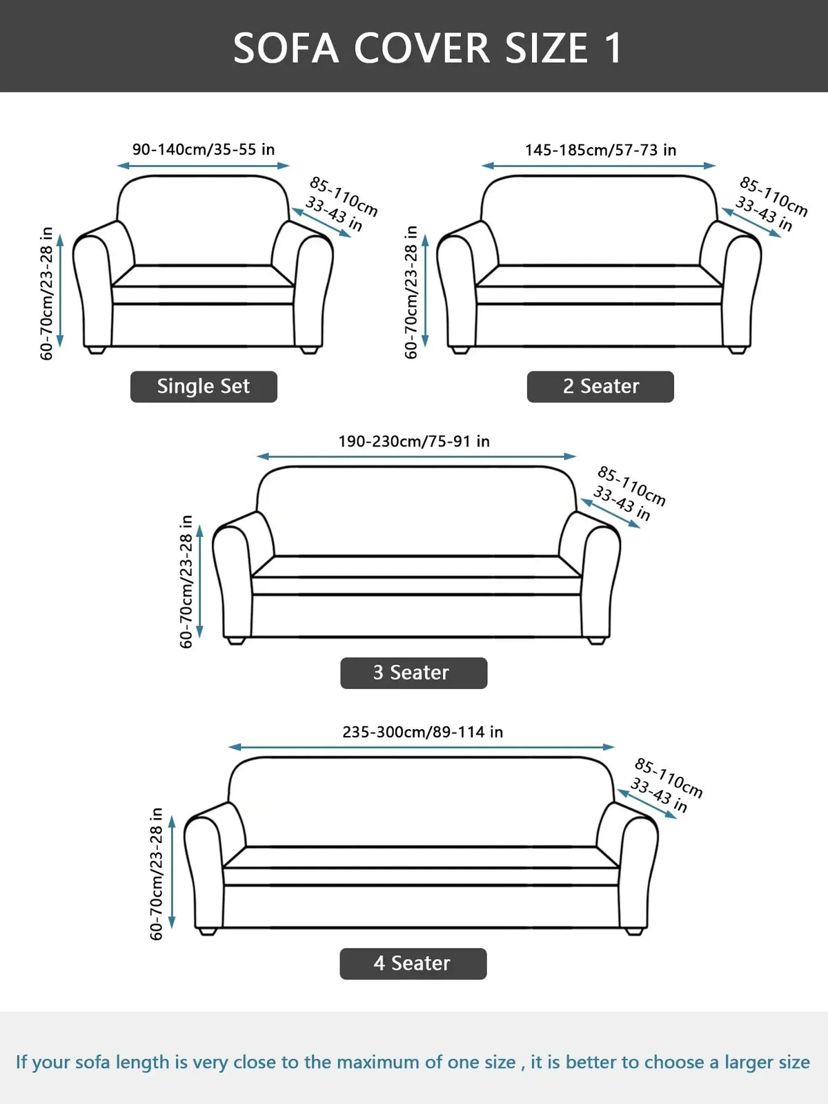 PU Leather Sofa Slipcover with Anti-Slip Backing